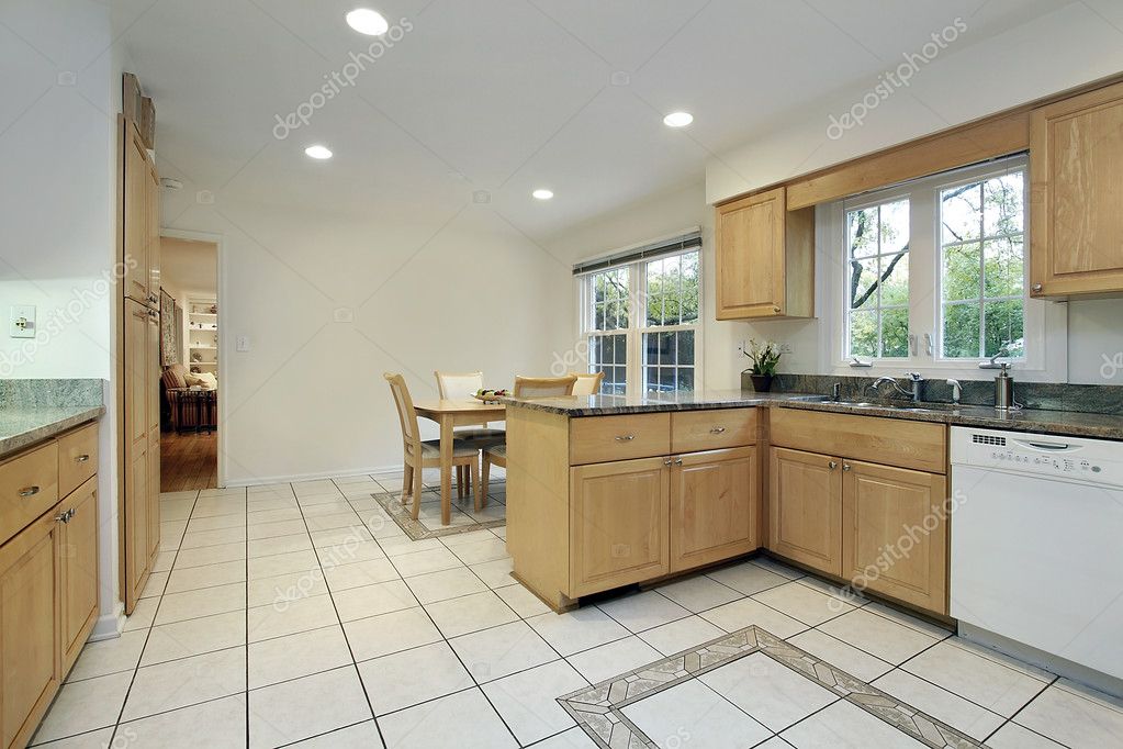 Kitchen with floor design — Stock Photo © lmphot #8669386