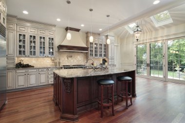 Kitchen with skylights clipart