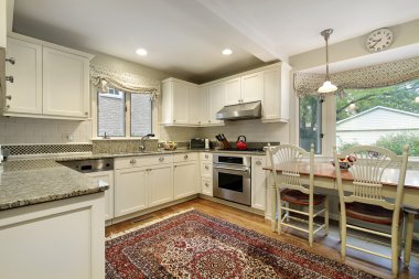 Kitchen with picture window clipart