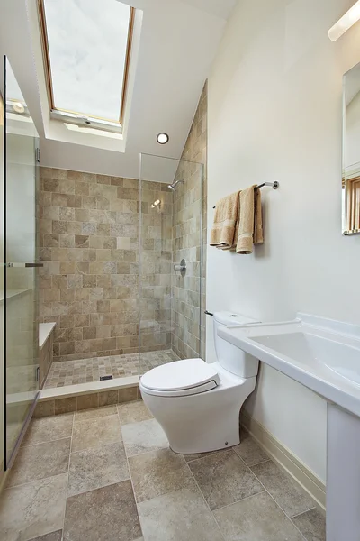 Loft bathroom with skylight — Stock Photo, Image