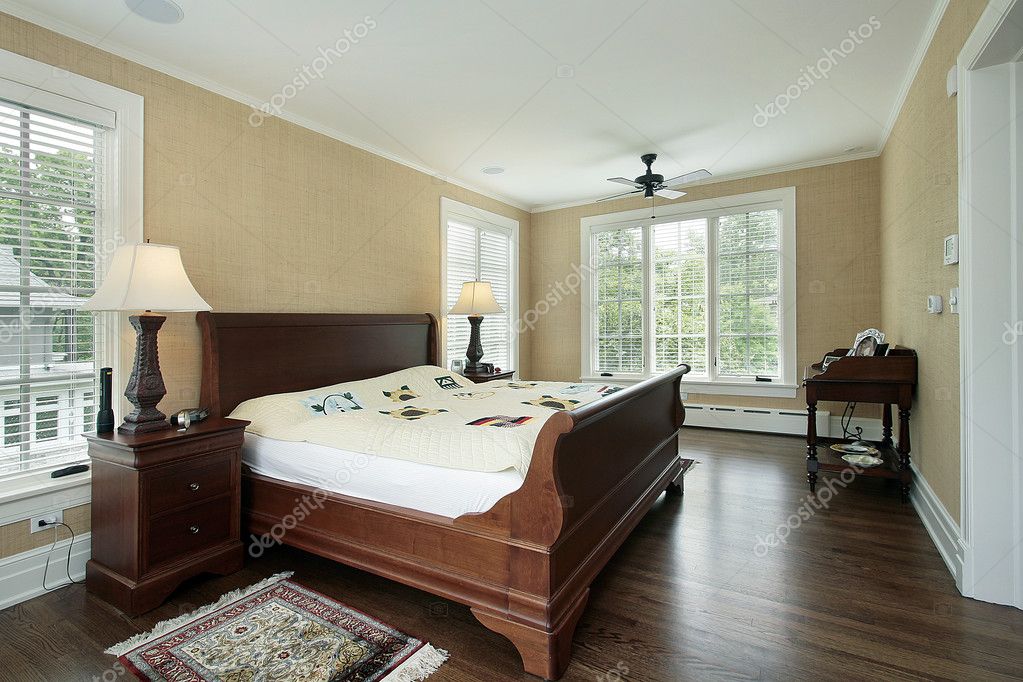 Master Bedroom With Back Yard View Stock Photo C Lmphot