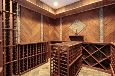 Wine cellar with multiple racks clipart