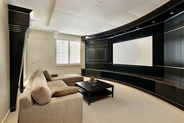Theater room with wide screen clipart