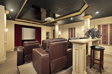 Home theater with columns clipart