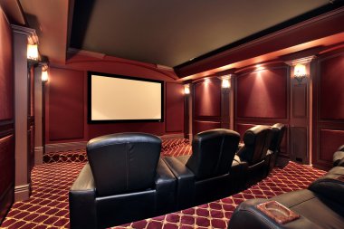 Theater in luxury home clipart