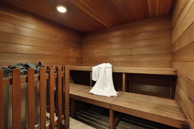 Sauna in luxury home clipart