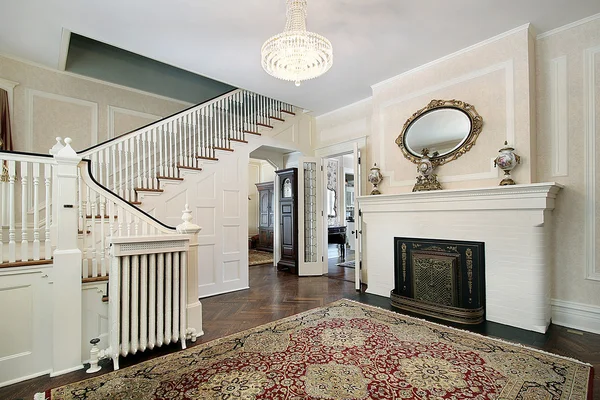 stock image Foyer with fireplace