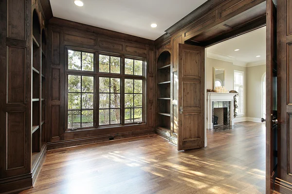 Library with living room view — Stock Photo, Image