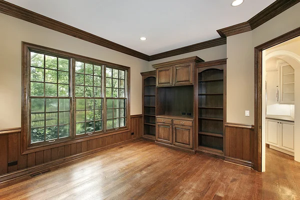 Library in new construction home — Stock Photo, Image