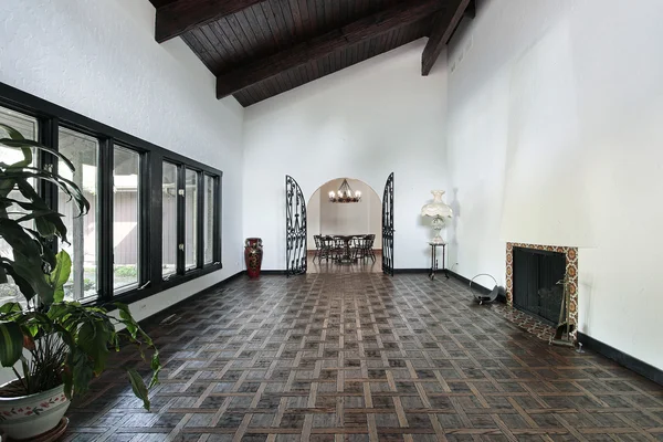 Living room with parquet floor — Stock Photo, Image