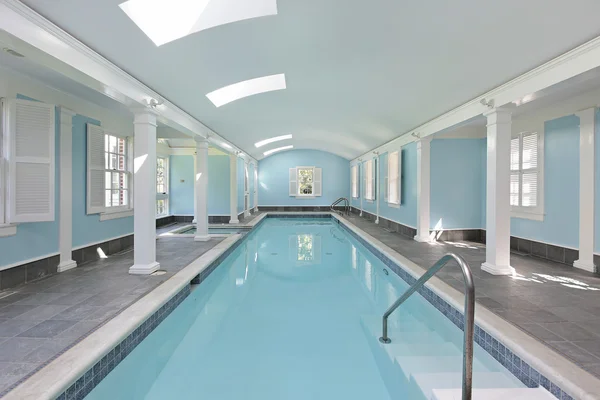 Long indoor swimming pool — Stock Photo, Image