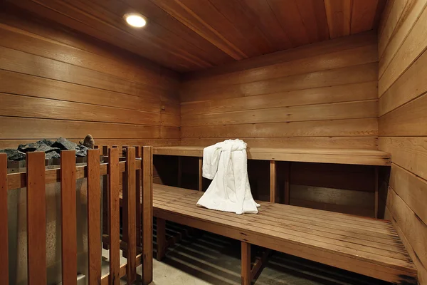 Sauna em casa de luxo — Fotografia de Stock