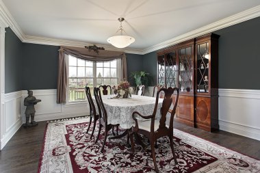 Dining room in luxury home clipart