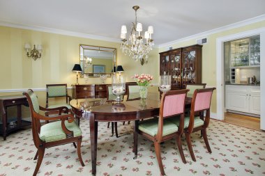 Dining room with butler's pantry clipart