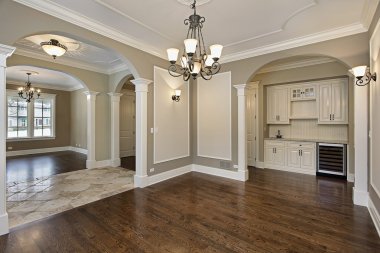 Dining room with butler's pantry clipart