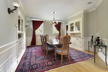 Dining room with built-ins clipart