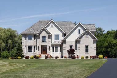 Large home with cedar roof clipart