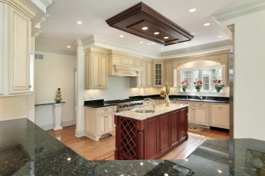Kitchen with center island clipart