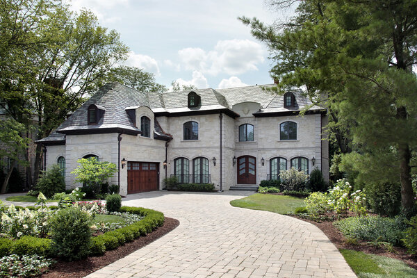 Luxury home with circular driveway