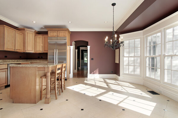 Kitchen with large eating area