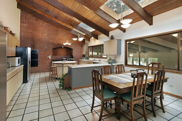 Large kitchen with skylights — Stock Photo, Image