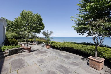 Patio with lake view clipart