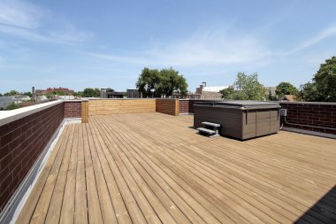 Large wood roof deck clipart