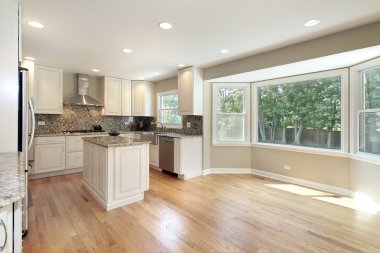 Kitchen with large picture window clipart