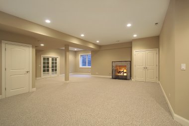 Basement in new construction home clipart