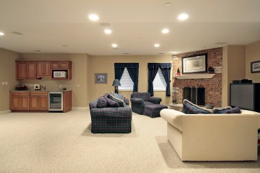 Basement and fireplace clipart