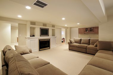 Basement in luxury home clipart
