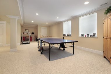 Basement with ping pong clipart