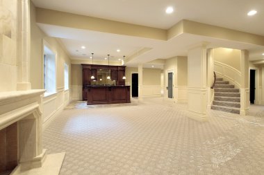 Basement in new construction home clipart