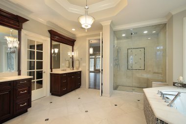 Master bath in luxury home clipart