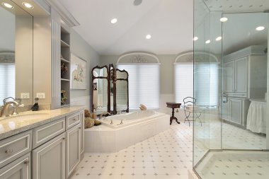 Master bath in luxury home clipart