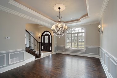 Dining room with foyer view clipart