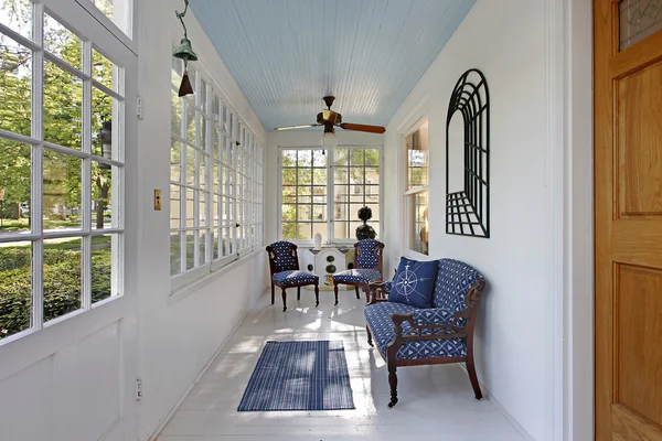 Porch with wall of windows — Stock Photo, Image