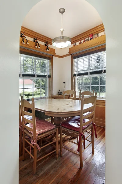 stock image Eating area with wood floors