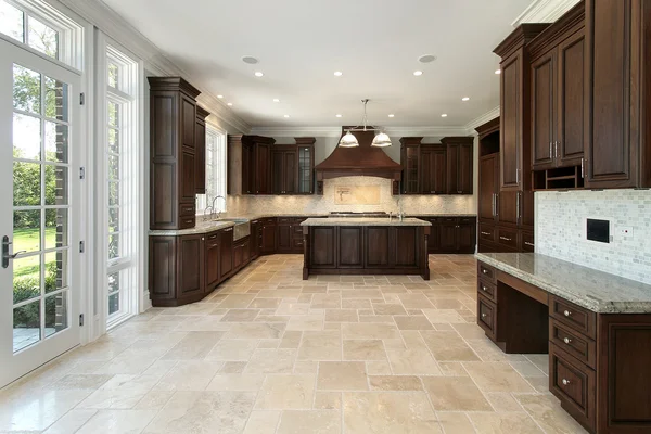 Large kitchen in new construction home — Stock Photo, Image