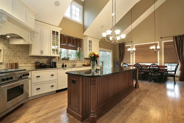 stock image Large kitchen in luxury home