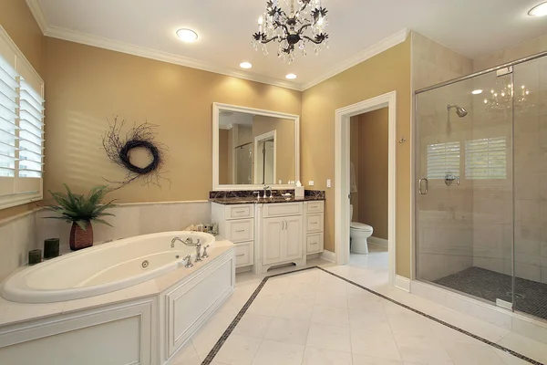 Large luxury master bath — Stock Photo, Image