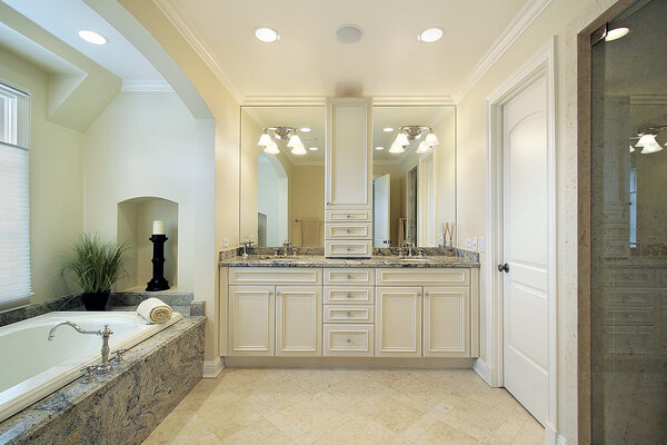 Master bath in new construction home