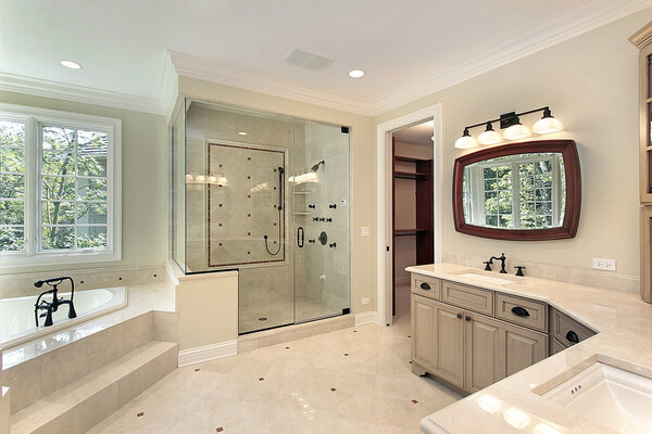 Master bath in new construction home