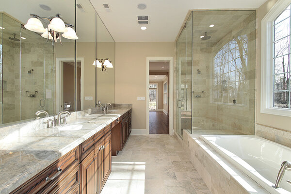 Master bath in new construction home