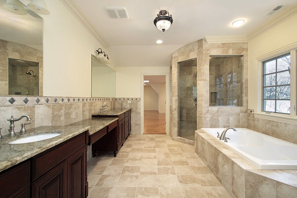 Master bath in new construction home