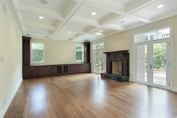 Family room with fireplace — Stock Photo, Image