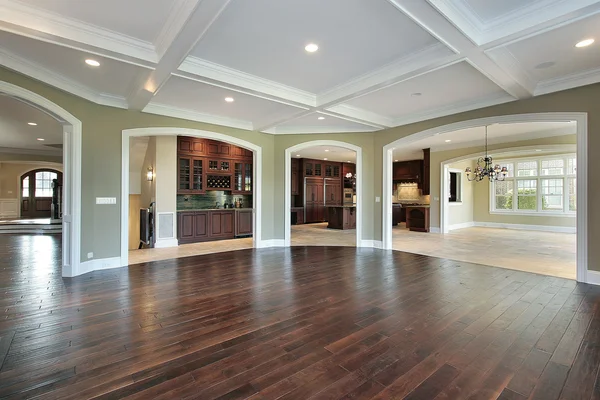 Family room in new construction home — Stock Photo, Image