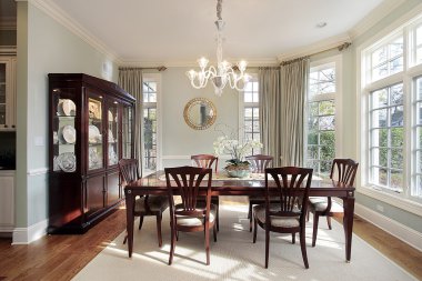Dining room with bay windows clipart