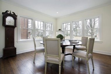 Dining room with grandfather clock clipart