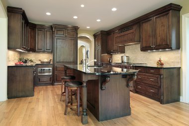 Kitchen in new construction home clipart